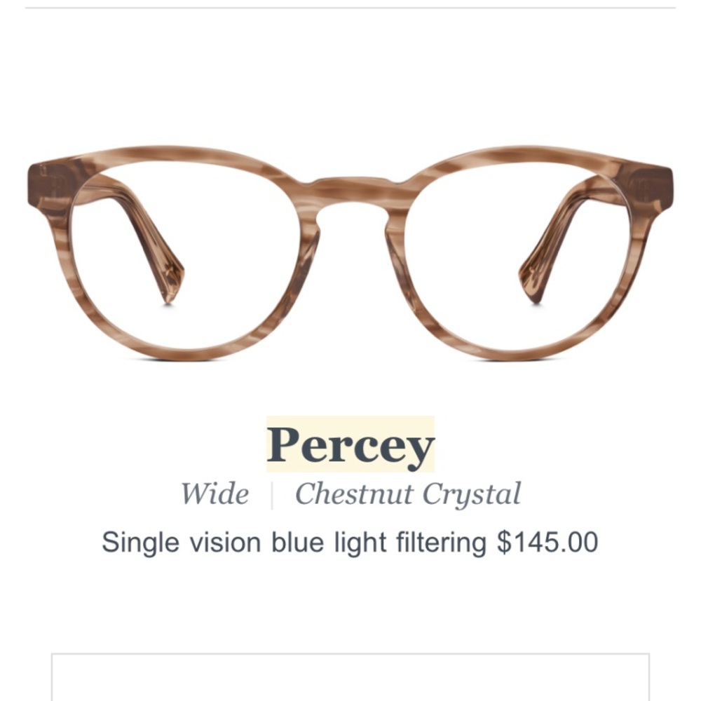 Warby Parker Percey Wide Glasses Chestnut Crystal